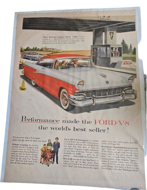 Custom Framed Original print add for corvette
